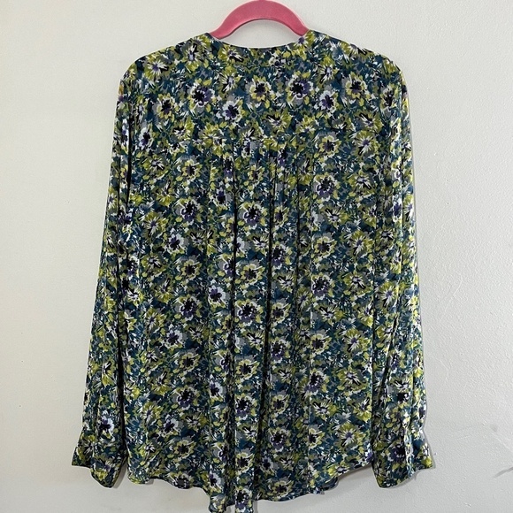 Lane Bryant Floral Top 18 Green Euro Summer Boho Western Neutral Cowgirl Classic - Picture 10 of 13